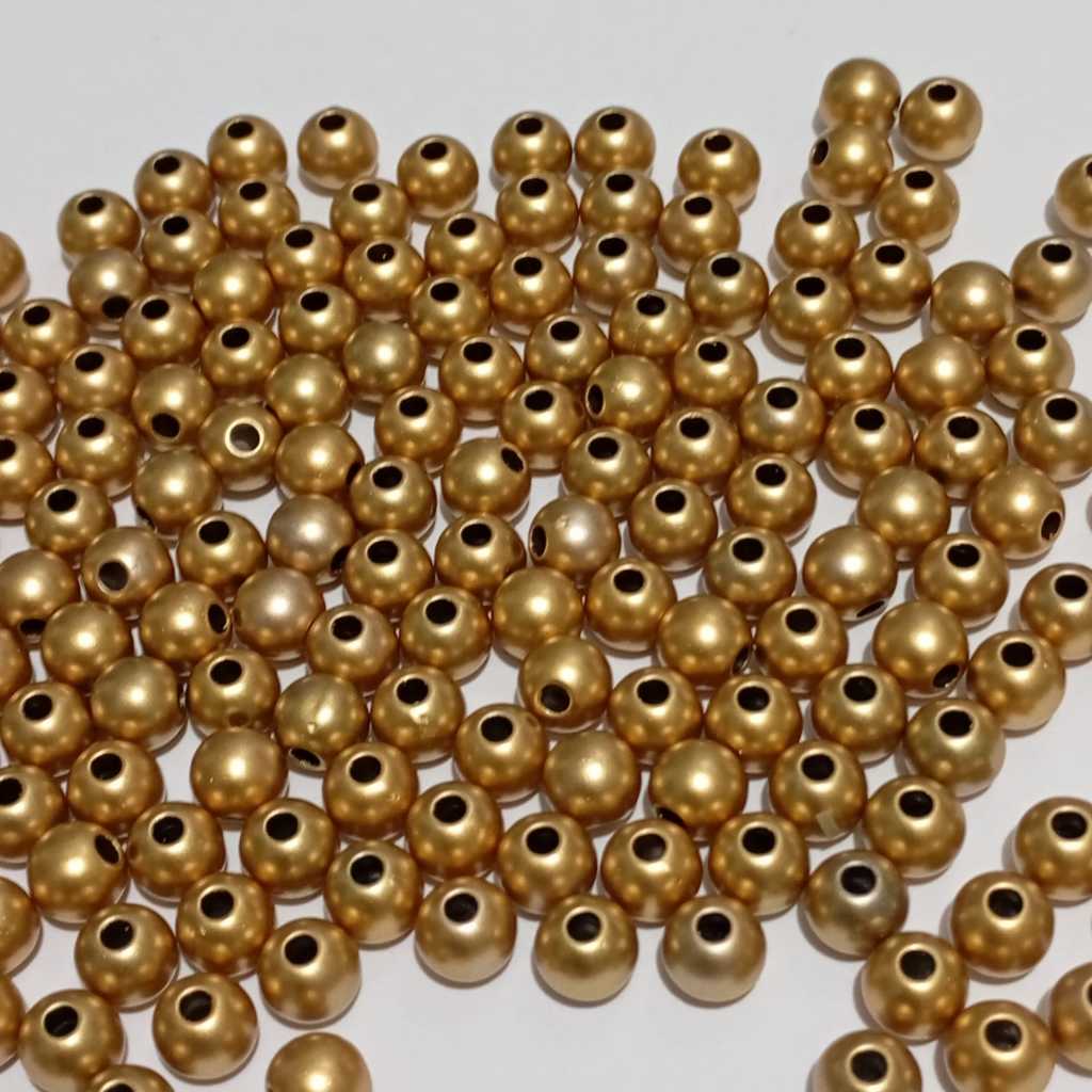 Pérola Dourada Acrilica com Furo Passante 8mm Pacote com 100 Unidades em Oferta na Shopee