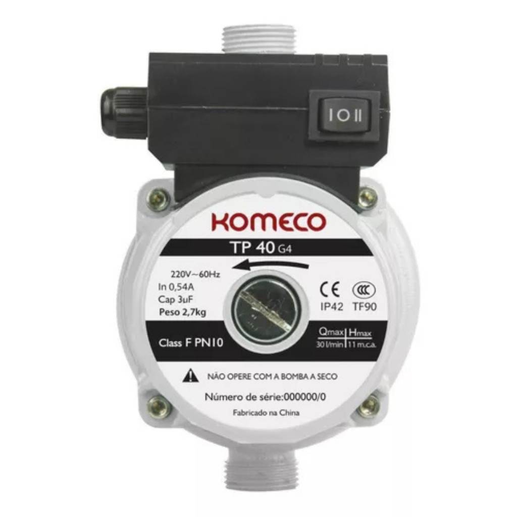 Pressurizador De Água Komeco Tp40 G4 127V Água Quente E Fria TP40