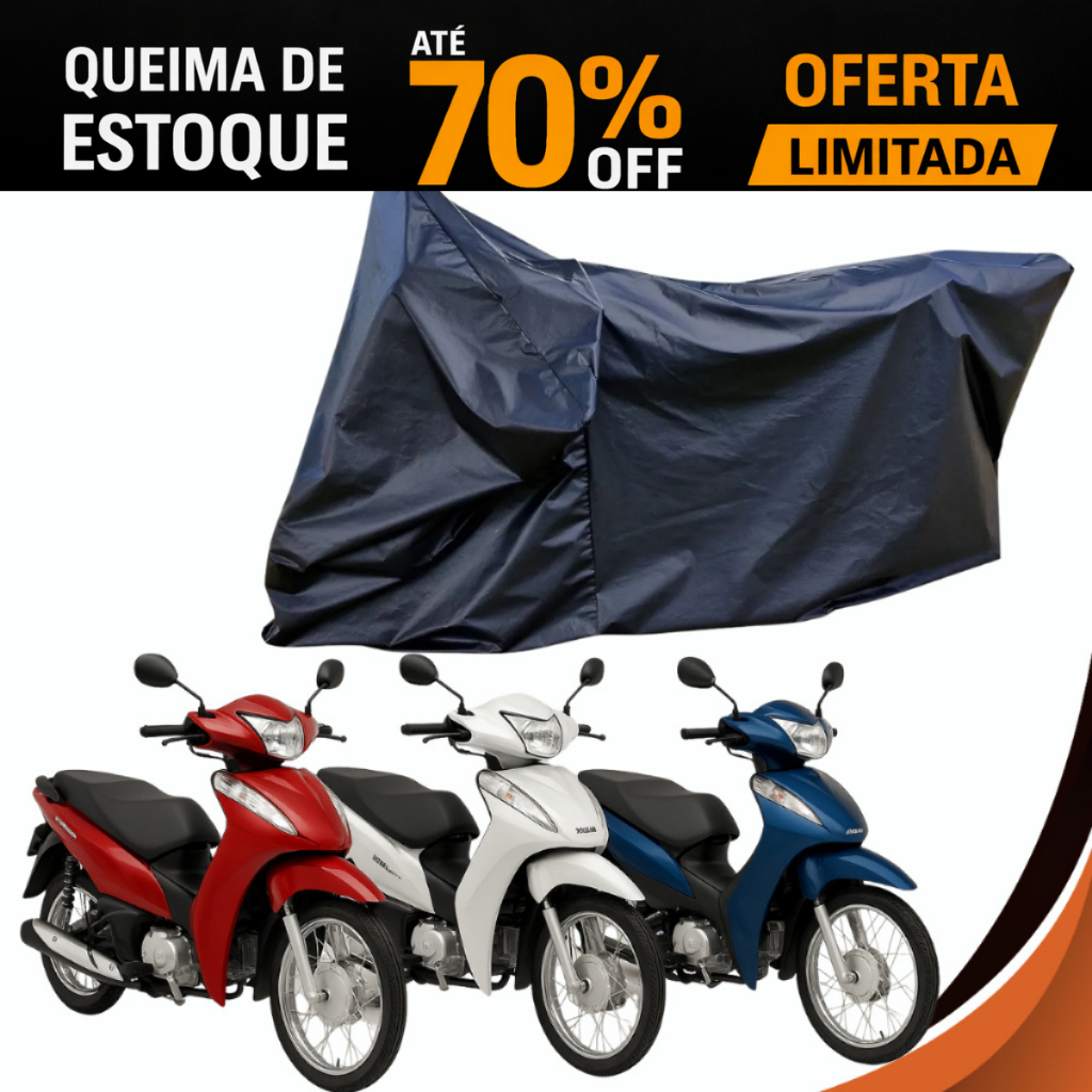 Capa Moto Impermeável P Biz 100/110/125 Forrada  Proteção Contra Sol e Chuva Anti-Uv Não Risca