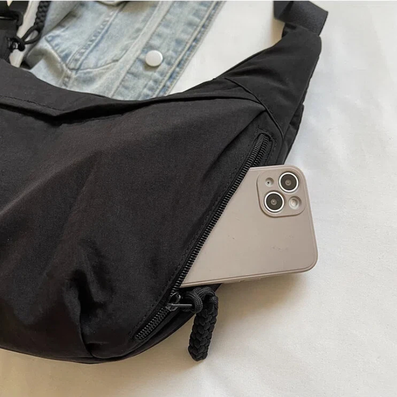 Bolsa Unissex Transversal Regulável Média em Nylon Moderna e Prática para Presente — imagem 2 de 2