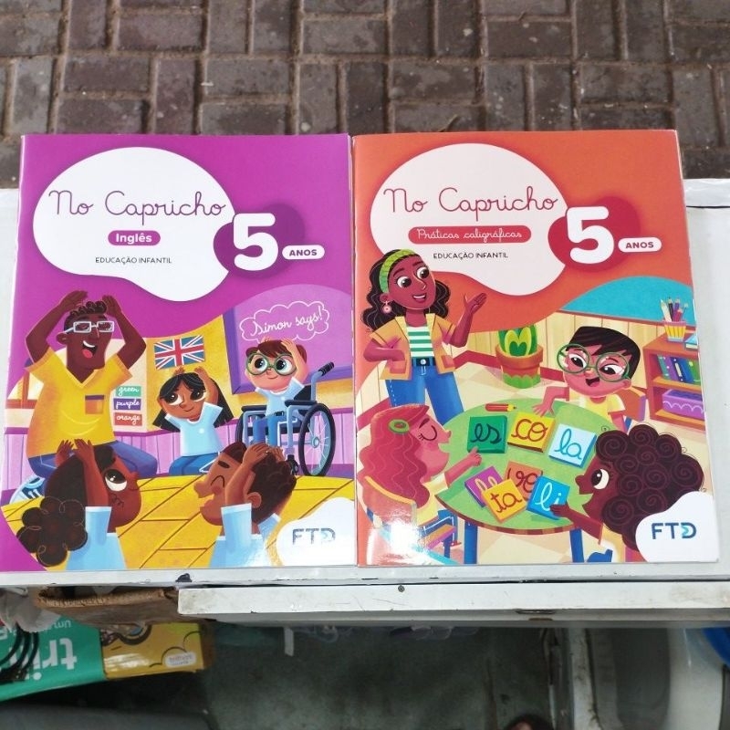 no capricho práticas caligráficas 5 anos, no capricho inglês 5 anos livros do aluno novos