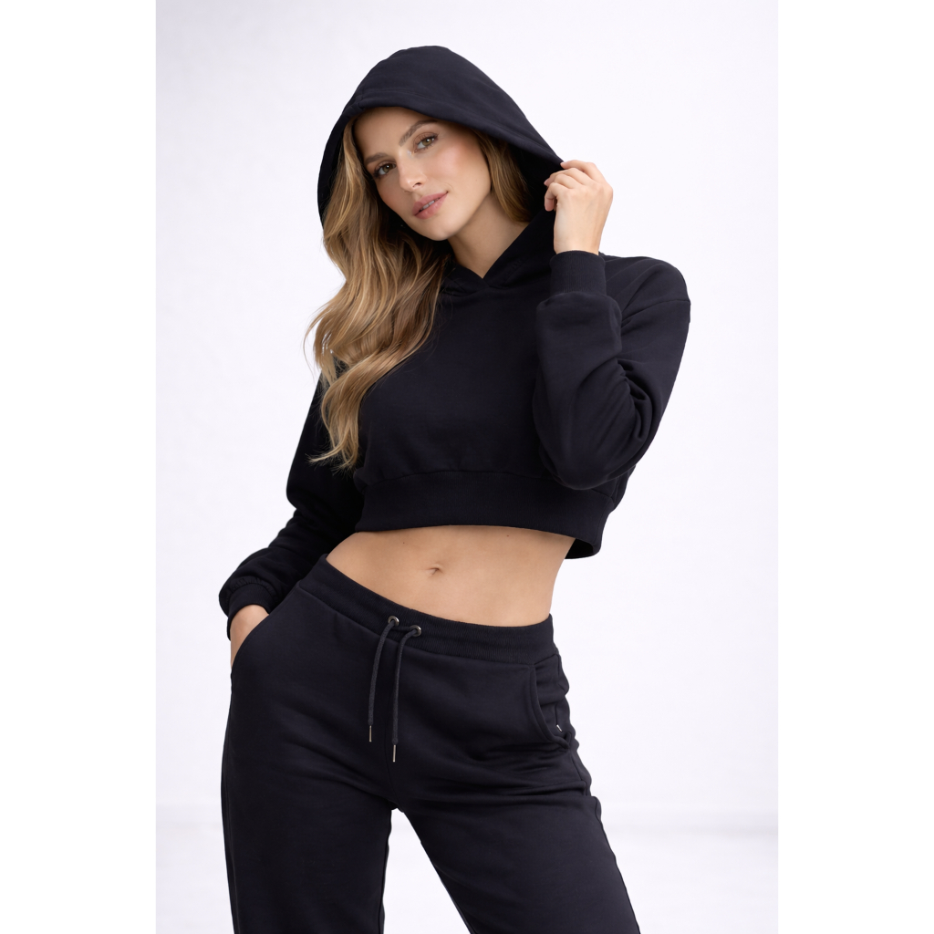 Blusa de Frio Cropped de Moleton Moda Inverno 2024 Blogueirinha