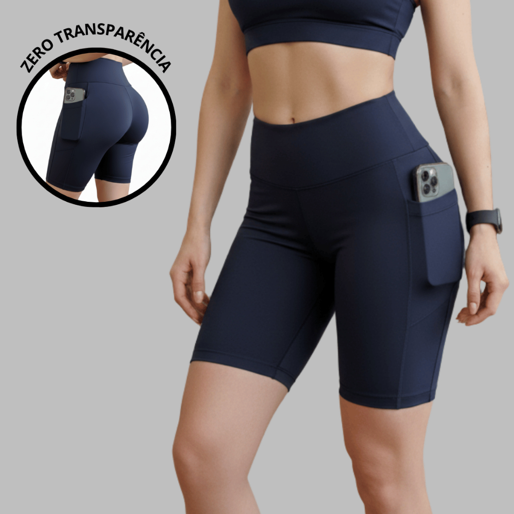 Shorts Feminino Compressão Zero transparência Bermuda Feminina Academia Corrida Crossfit Short treino