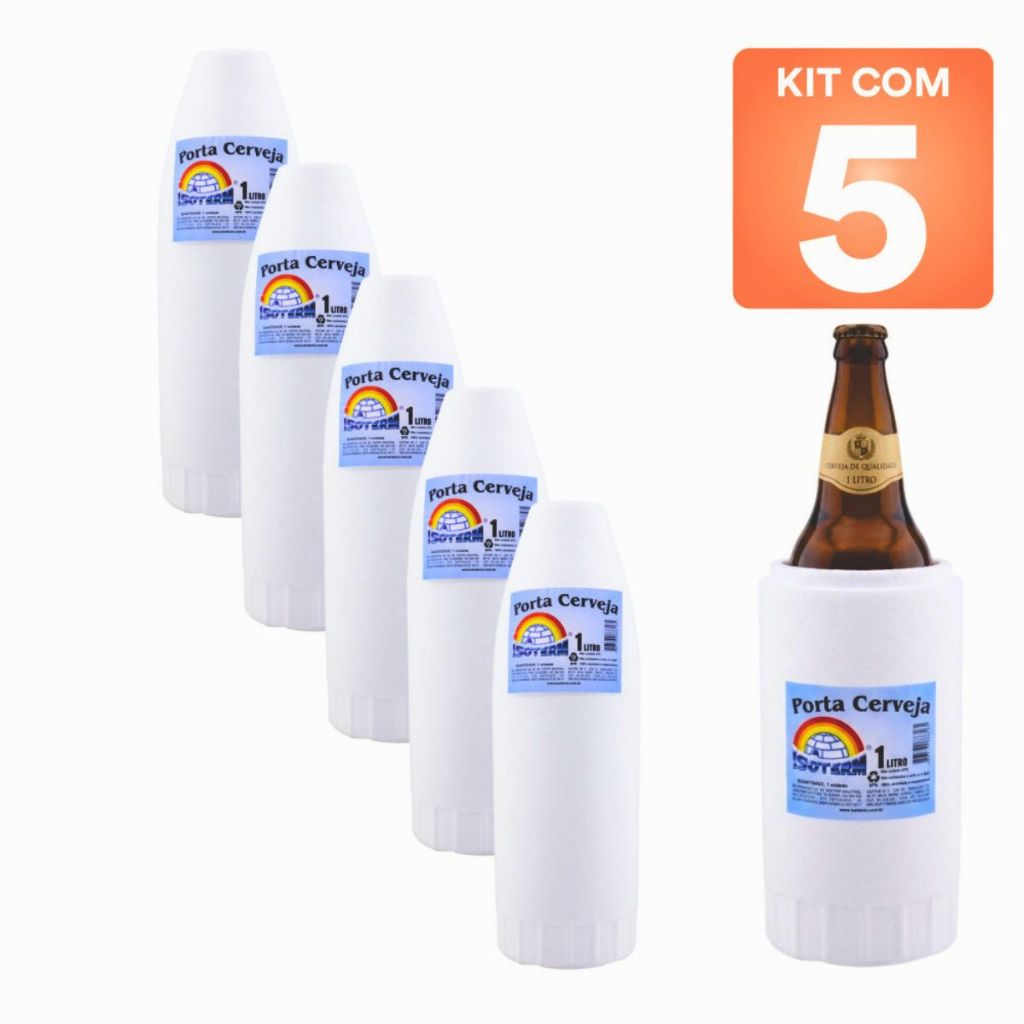 Porta Garrafa Cerveja Litrão Camisinha 1 Litro Termico Kit 5 un
