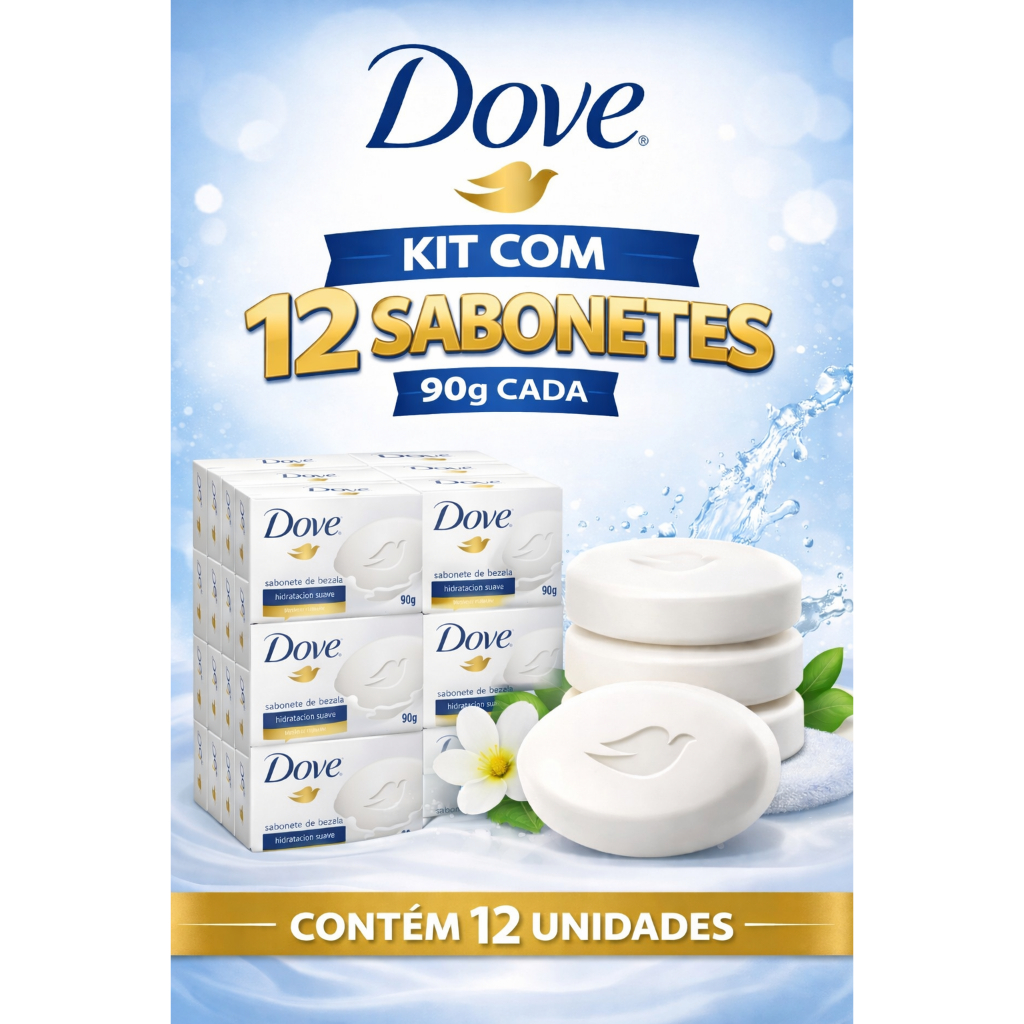 KIT C/ 12 SABONETE DOVE ORIGINAL 90G
