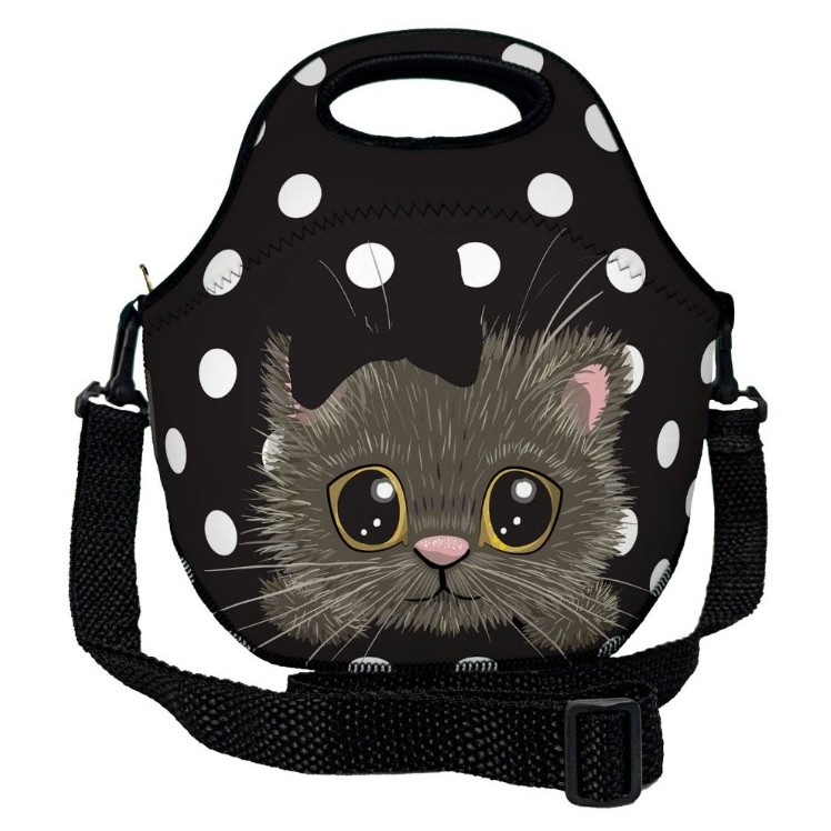 Bolsa Feminina Lancheira Térmica em Neoprene Com Alça Tiracolo Isoprene Unissex Várias Estampas