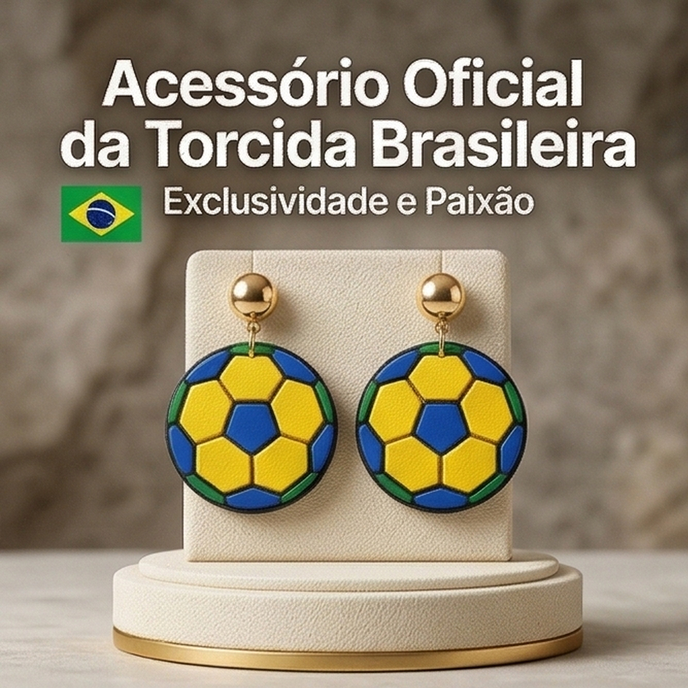 Brincos Futebol Brasil Copa do Mundo Feminino Torcida Seleção Brasileira Acessório Festa Futebol