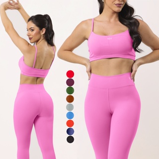 Conjunto Fitness Legging + top Academia Poliamida Zero transparencia Feminino 2 em Oferta na Shopee