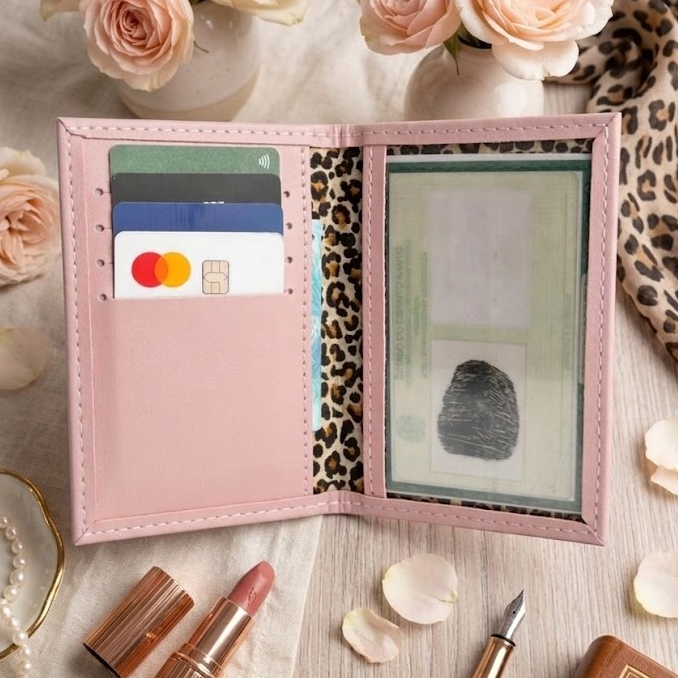 Carteira Slim Feminina Couro RG CNH Porta documentos Cédulas