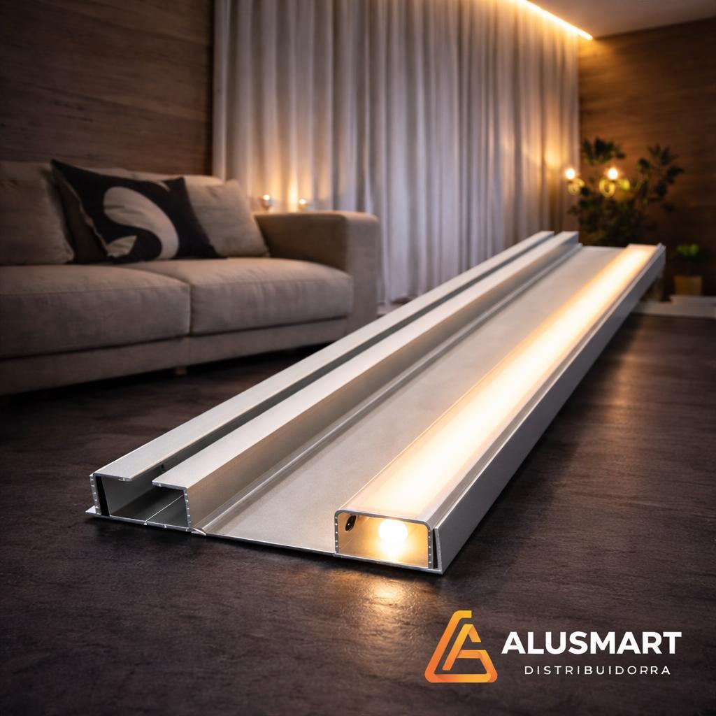Trilho Suíço Max 1 Guia com Aba para LED Embutido – Design Moderno para Cortinas - Cortineiro em Oferta na Shopee