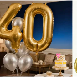 Kit 2 Balões 32 Pol Metalizado Número Dourado 75 CM Balões Bexiga Festas Decorações Aniversário