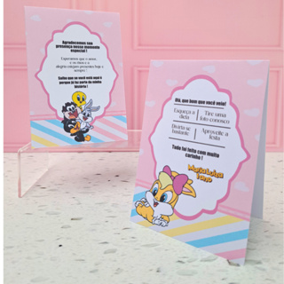 10 a 30 Centro de Mesa,Cartão de Agradecimento Baby Looney Tunes Menina | Decoração Mesa Convidados- Fazemos todos temas em Oferta na Shopee