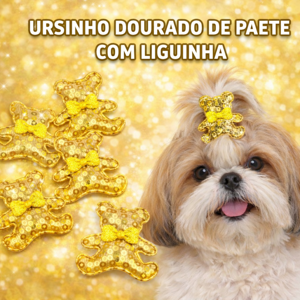 Kit com 60/120/150 Lacinhos Pet Para Topete Formato Ursinho com Liguinha laços Pet Diferenciados Banho e tosa