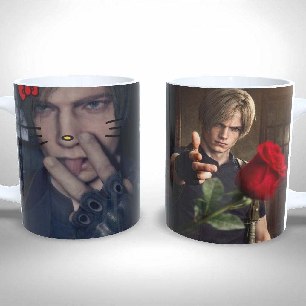 Caneca Personalizada - Leon S. Kennedy Sexy Fanservice Fofo Resident Evil