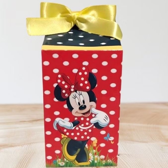 Caixinha Milk Da Minnie Kit Completo Lembrancinha Aniversário Decoração Personalizado Exclusivo Presente Criativo Luxo