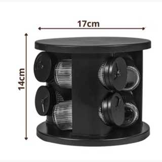 Porta Temperos Giratorio 360º com 6 Potes de Vidro - Organize com estilo em Oferta na Shopee