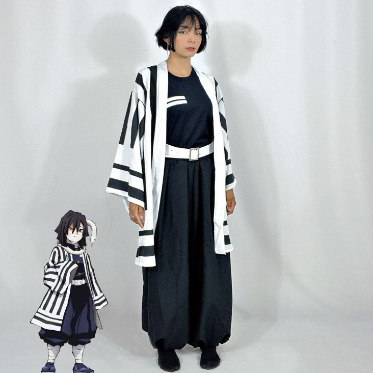 quimono para cosplay demon slayer | haori demon slayer | haori estilo japones inspirado no anime |tecido super confortal — imagem 2 de 2
