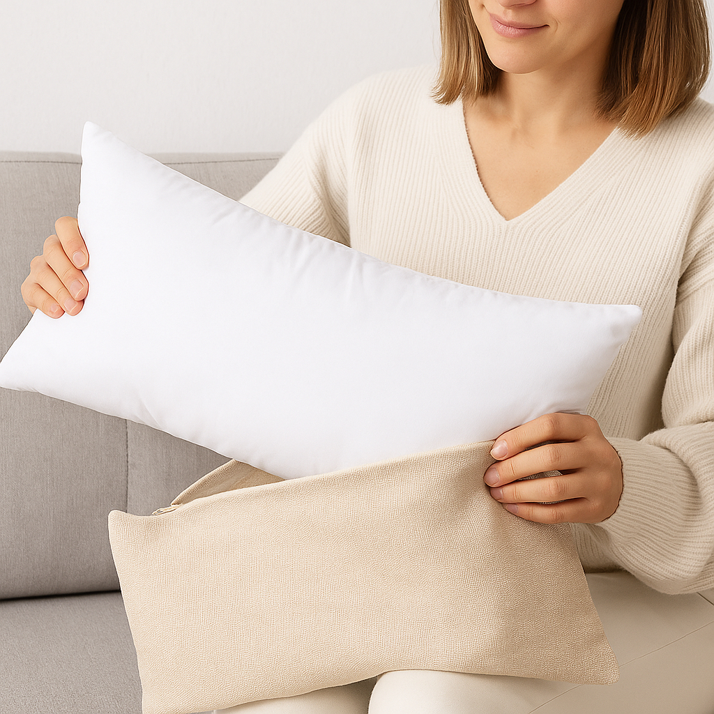 1 Enchimento Baguete Refil 30x50 Retangular Silicone Siliconada Antialergica Poltrona Cama Premium
