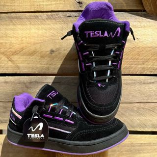 Tenis Tesla Coil Street Preto e Roxo Skatista Masculino e Feminino em Oferta na Shopee