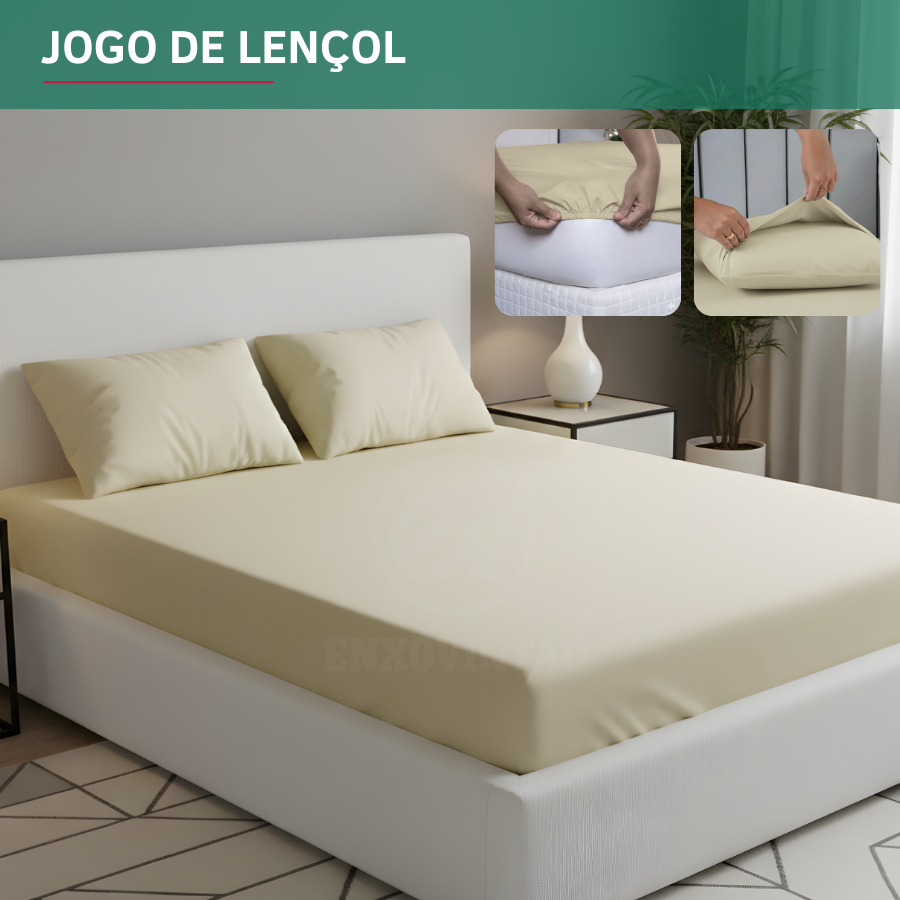Jogo De Lençol 2 e 3 Peças Solteiro, Casal, Queen E King Toque Sedoso Macio Design Moderno Premium
