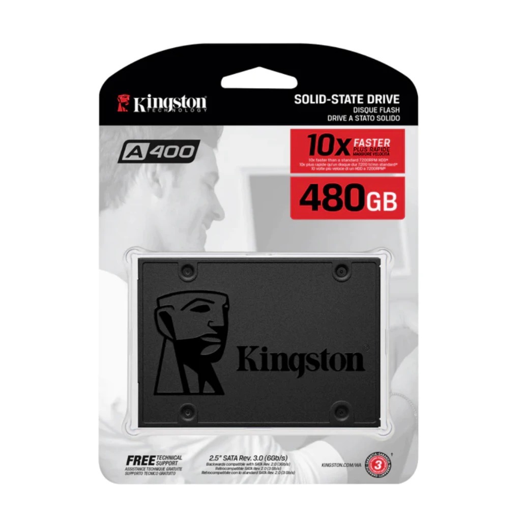 SSD Kingston 480GB SA400 SATA3 2,5" 7MM Leitura 500MB/S Gravacao 450MB/S - SA400s37/480g