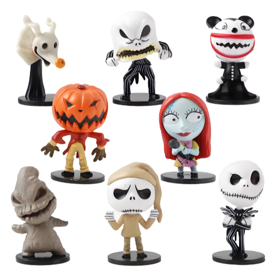 Mini Figuras Jack Skellington - O Estranho Mundo de Jack - Colecionáveis - Decoração Halloween PVC
