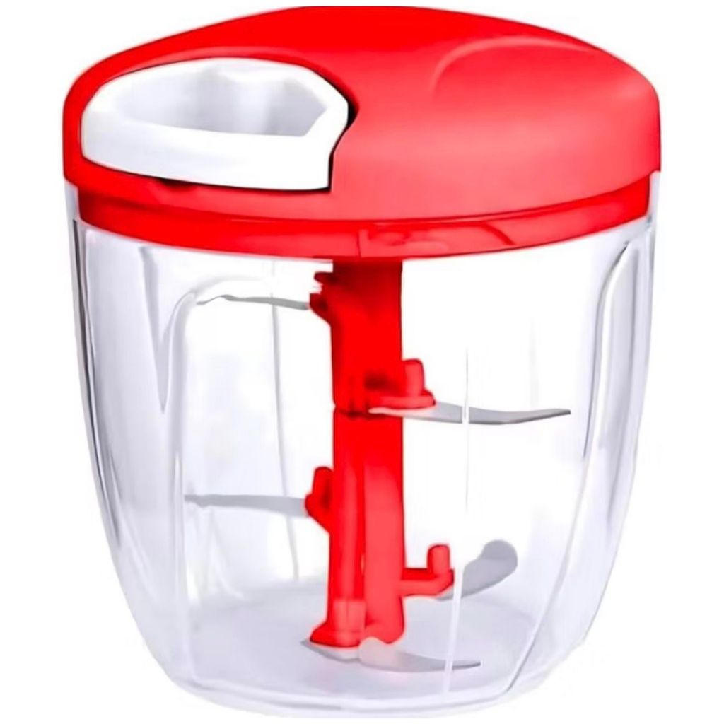 Processador Triturador de Alimentos Manual Grande 900ml - 5 Lâminas Inox Super Potente