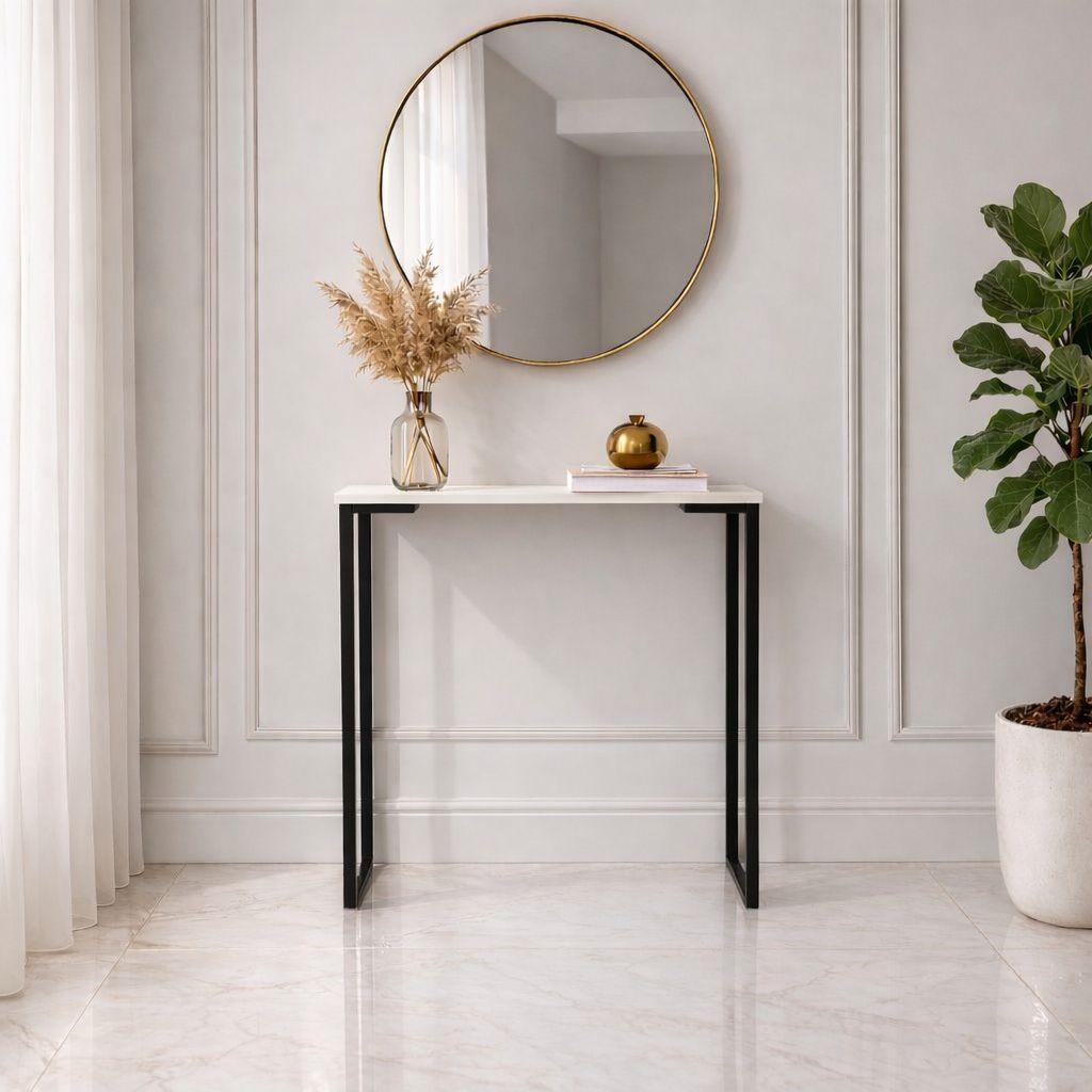 Aparador de Sala Estilo Industrial Mesa Buffet Balcão Pé Preto Elegante 68X30X76