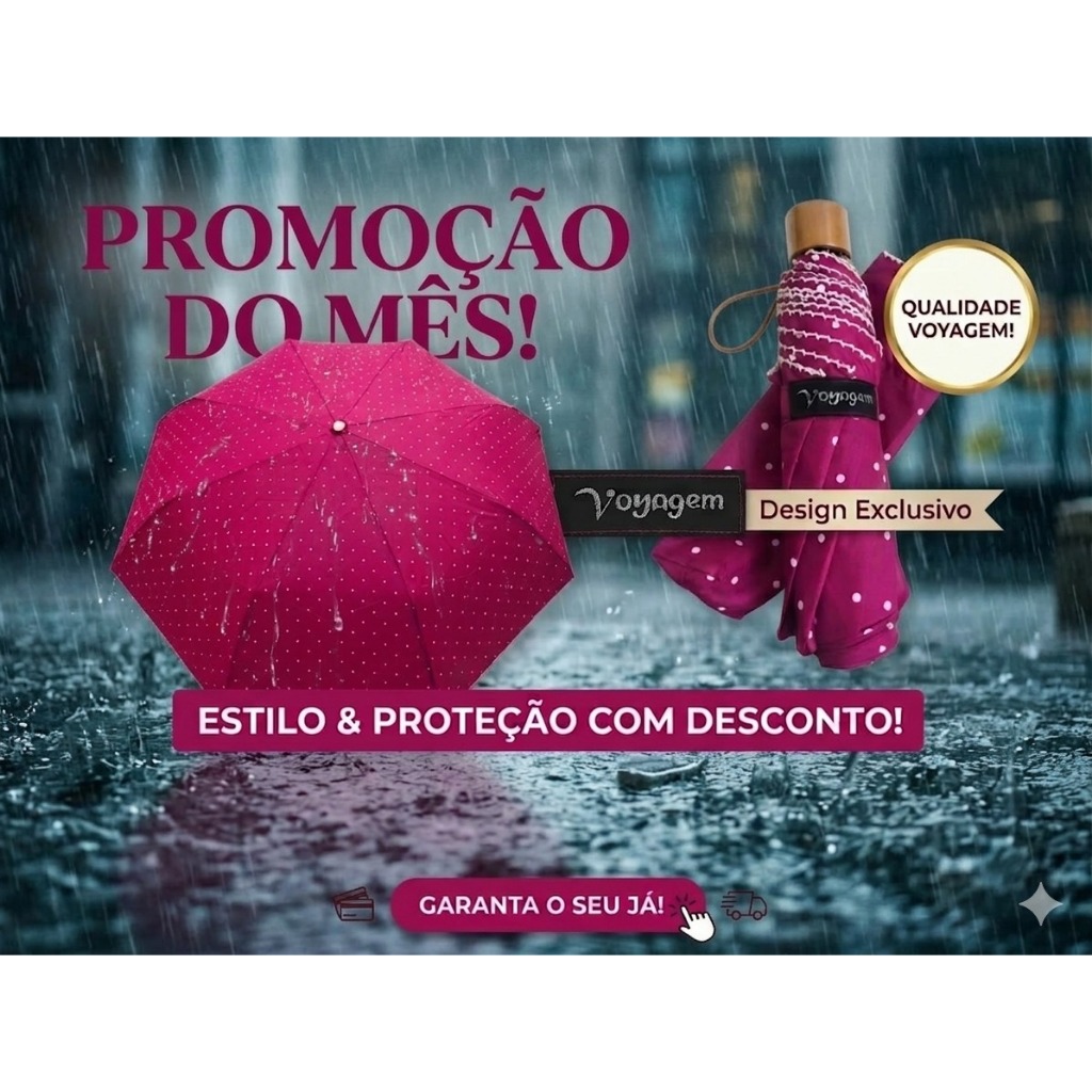Guarda-chuva Sombrinha Mini Contra Vento Voyagem 010R POA PREÇO UNITÁRIO ORIGINAL CABO PLÁSTICO em Oferta na Shopee
