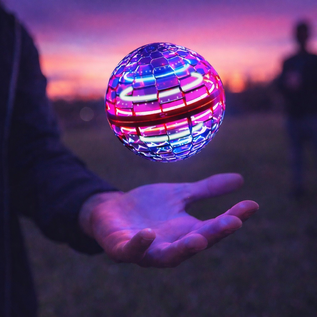 Bola Drone Voadora LED Spinner YY-153 | Brinquedo Interativo Infantil Recarregável | Efeito Boomerang