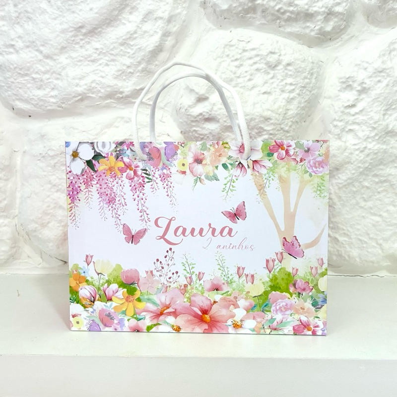 10 SACOLINHAS LEMBRANCINHAS PERSONALIZADAS - JARDIM ENCANTADO, JARDIM DAS BORBOLETAS