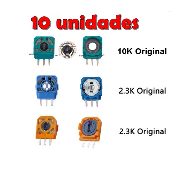Sensor potenciômetro para analógico de controles de Xbox One, XBOX Series, PS4, PS5 10 PEÇAS em Oferta na Shopee