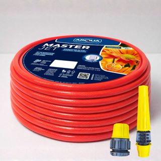 Mangueira Para Jardim ARQUA de 1/2 Reforçada Anti-Torção Kit Esguicho e Conector Master Jet Trançada 20m em Oferta na Shopee
