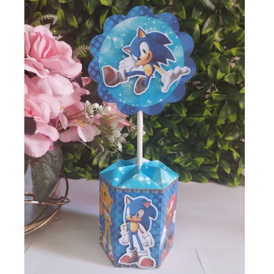 Centros de mesa Sonic /pegue e monte/kit personalizados de centros de mesa sonic para lembrancinhas de aniversario sonic