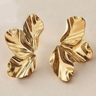 Brincos Folha  Femininos Meia Pétala Flor Folheado a Ouro 18k Acessórios Femininos Brinco Dourado em Oferta na Shopee