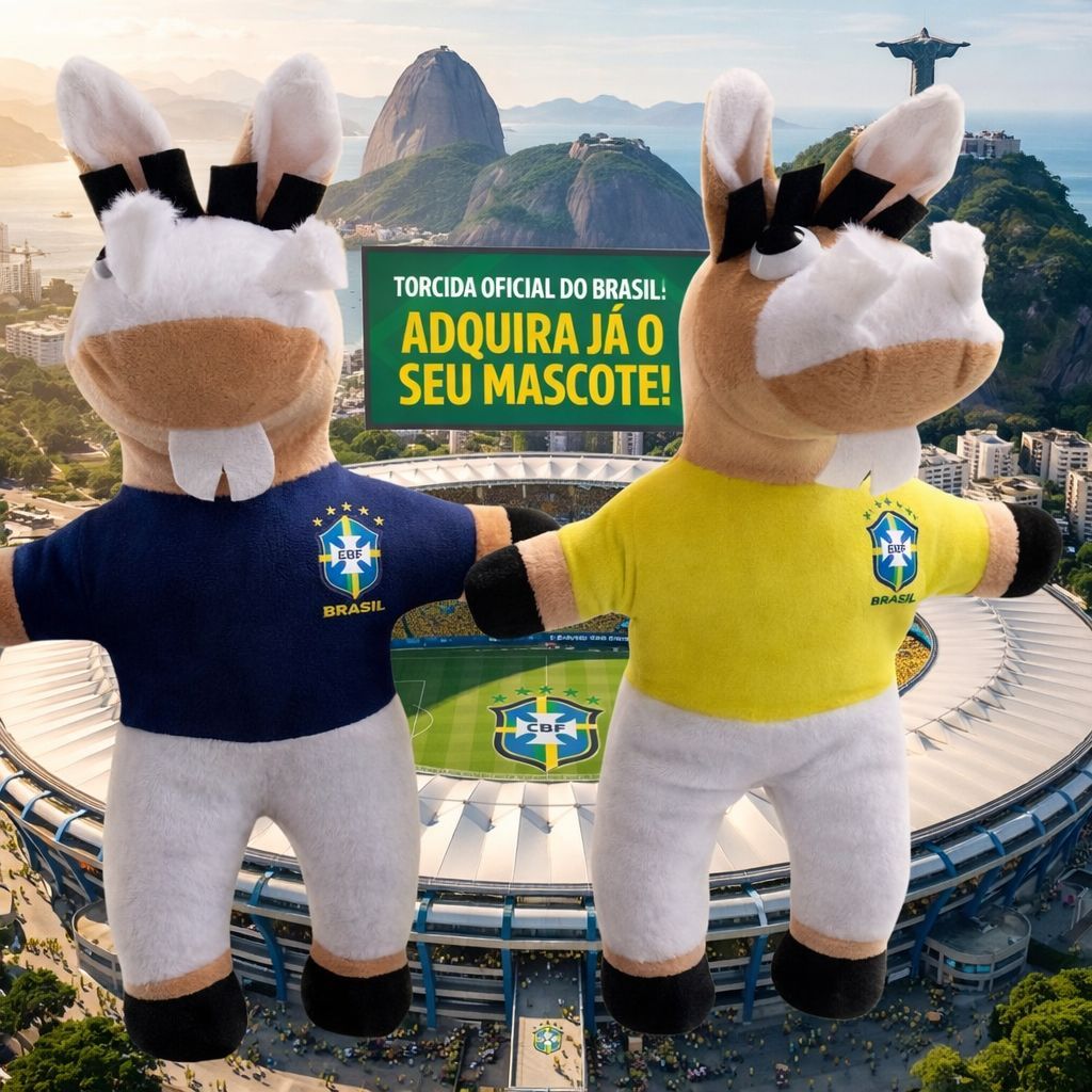 Pelúcia cavalinho do fantástico seleção brasileira sport 32 cm
