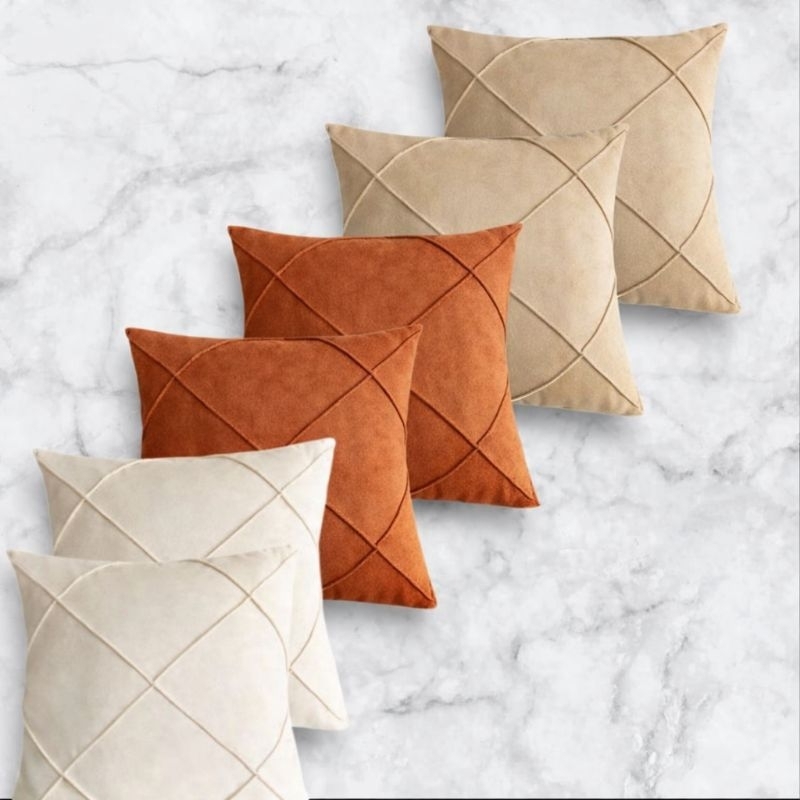 6 Capas de Almofadas Suede drapeada 45x45cm