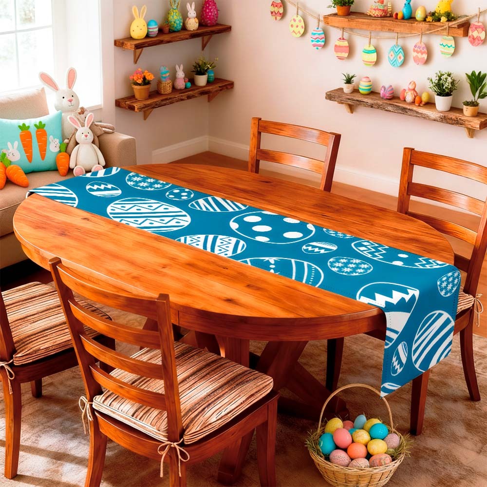 Trilho De Mesa Posta Tema Páscoa Caminho Decorativo Passadeira Diversas Estampas Coelhinhos Fabricação Bibi Paineis
