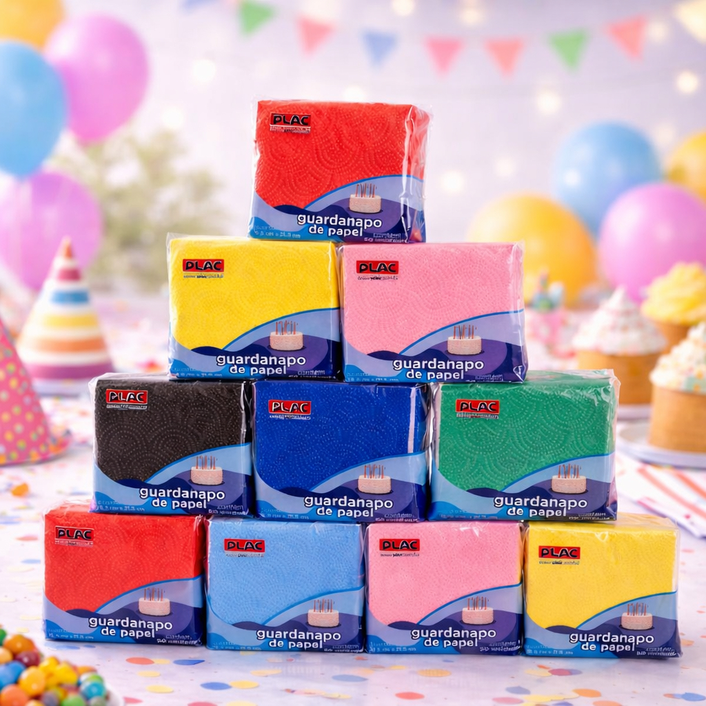 GUARDANAPO COLORIDO 19,5X21,5 50UN em Oferta na Shopee