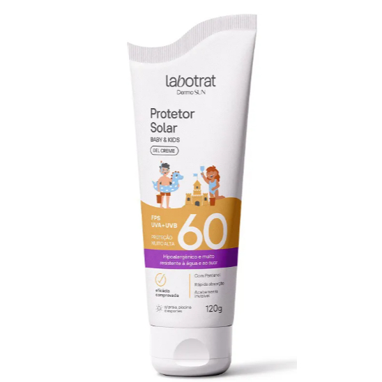 Protetor Solar Baby & Kids Gel Creme FPS 60 120g Labotrat
