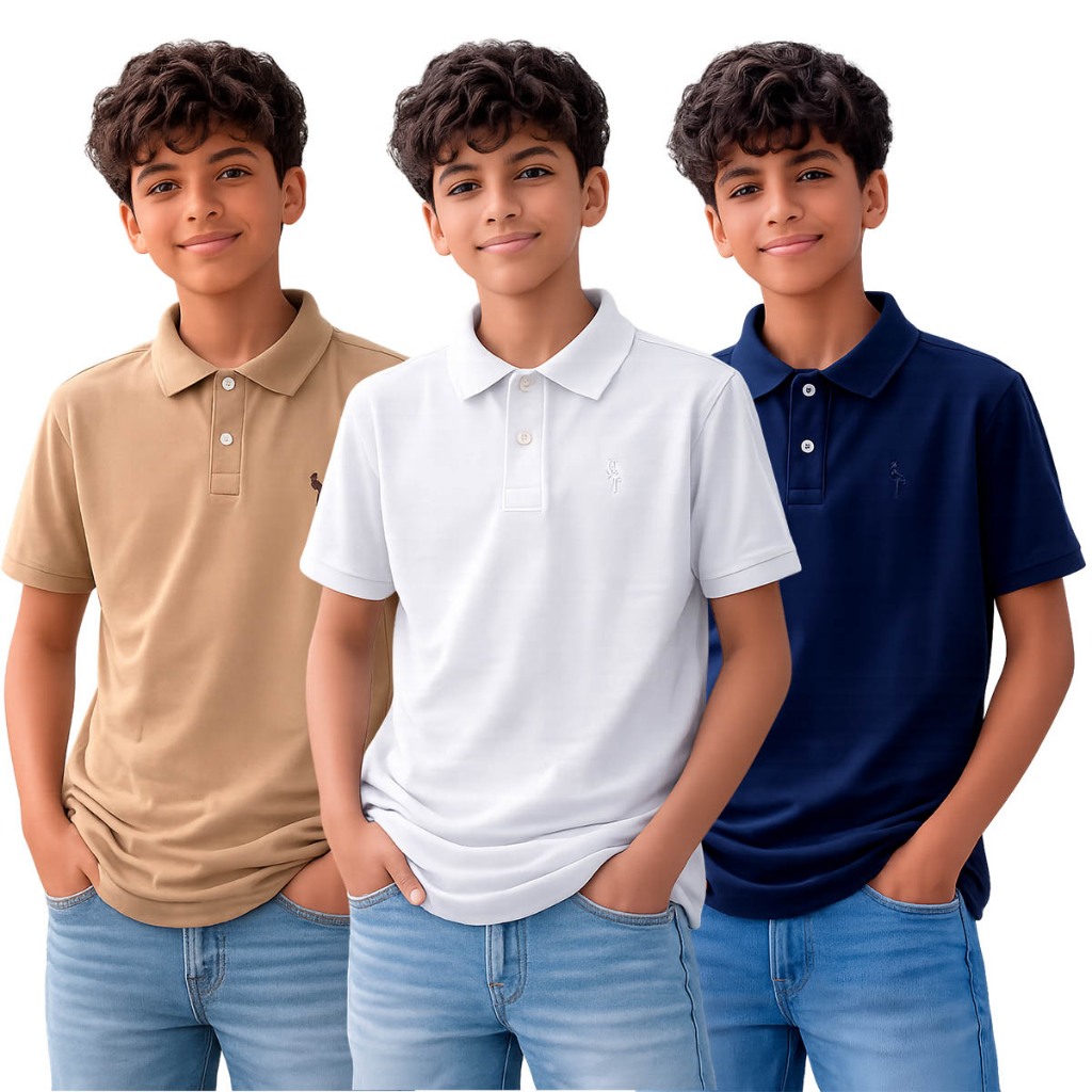 Camisa Polo Infantil de 12 a 16 anos Polo Piquet em Oferta na Shopee