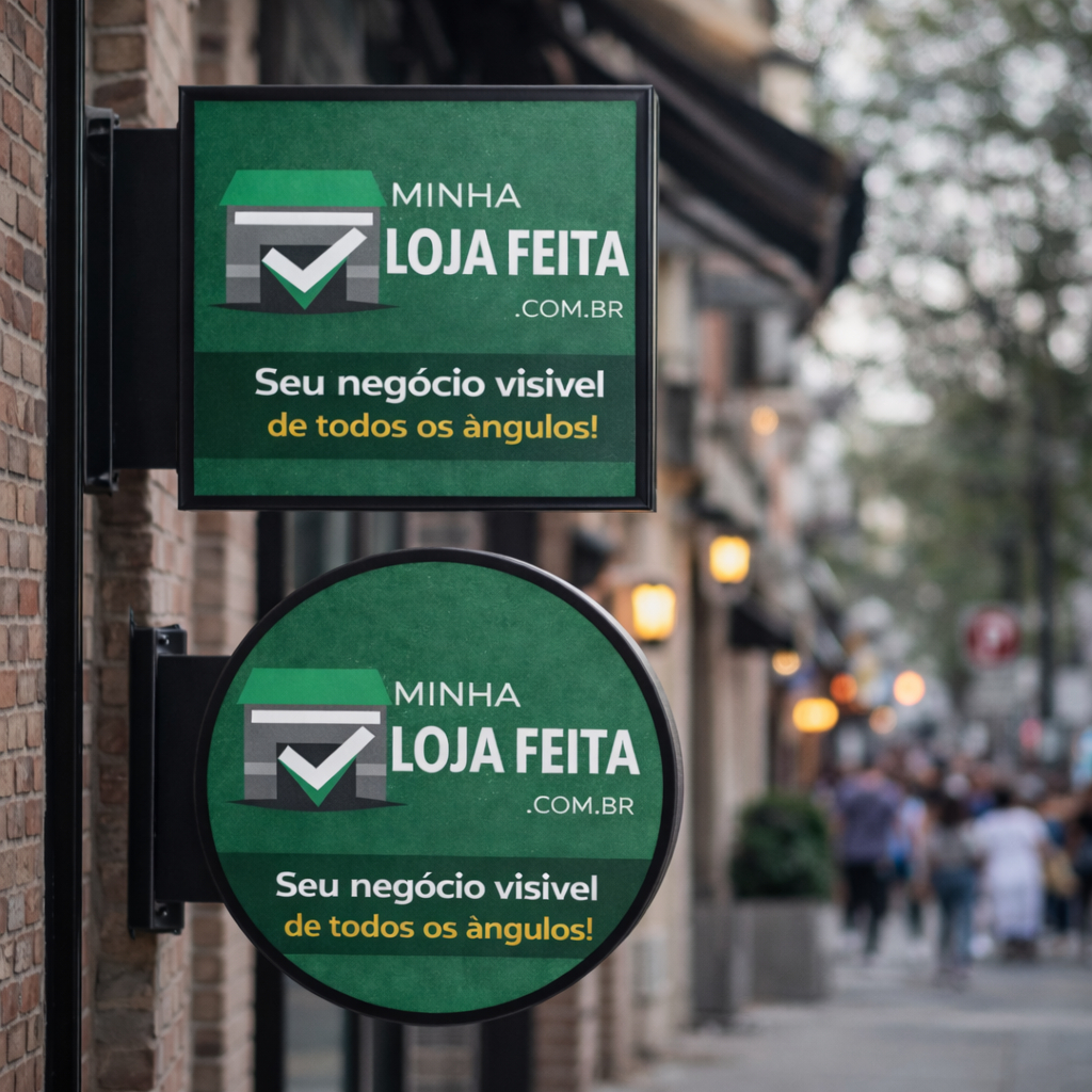 Placa Painel Fachada Dupla Face Personalizadol para Loja Redonda ou Quadrada Sem Iluminação