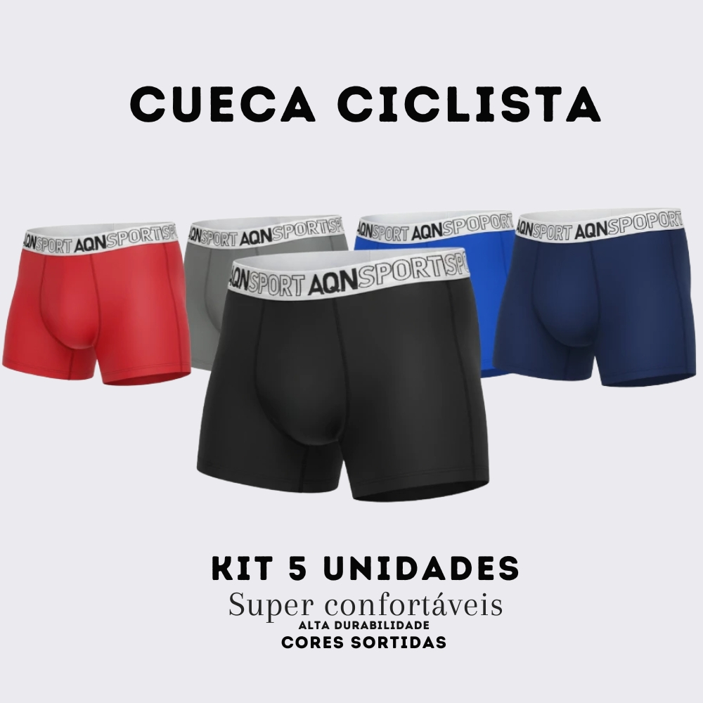 Imagem Promoção KIT 5 Unidades Cueca Box Ciclista AQN SPORT