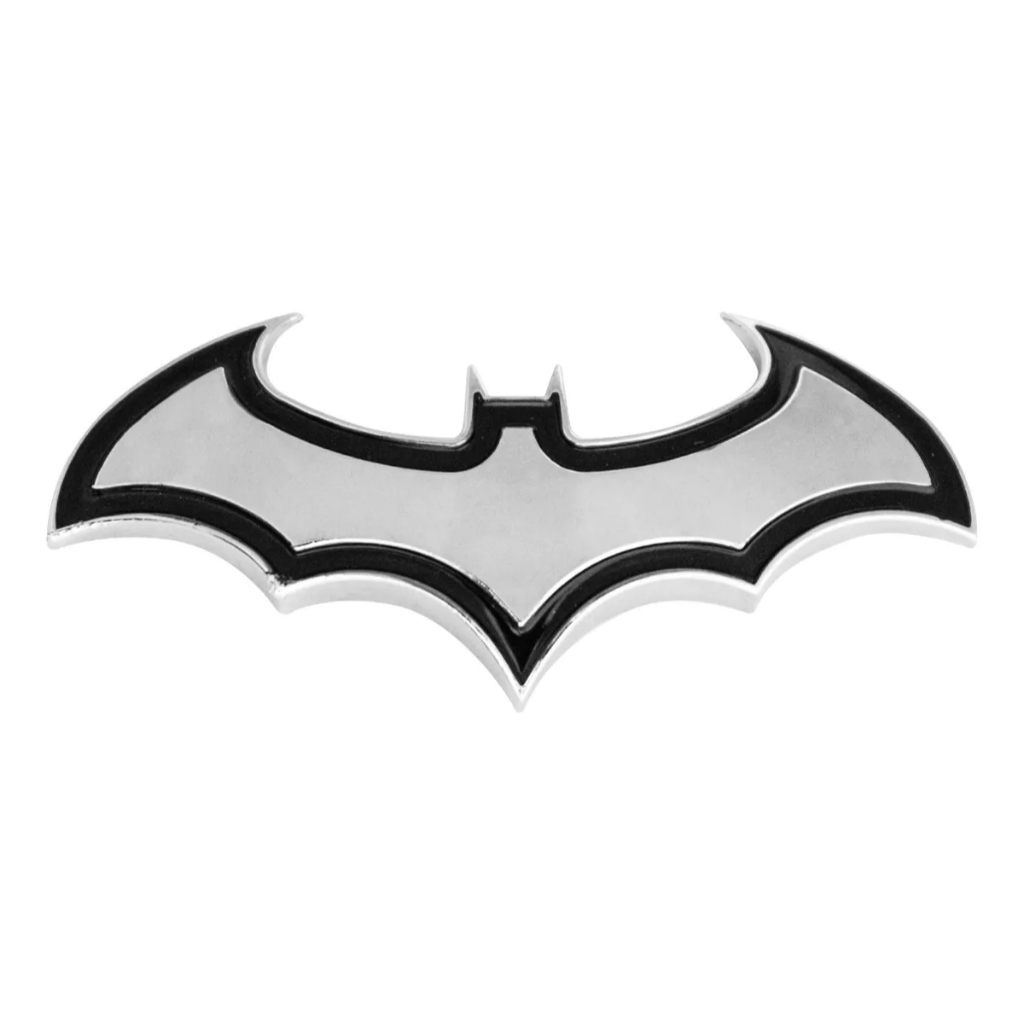 Emblema Logo Adesivo Cromado Automotivo Carro Batman Morcego Cromado/preto