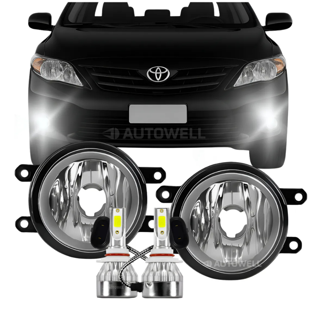 Par Farol Neblina Milha Corolla 2009 2010 2010 2011 2012 2013 2014 2015 2016 2017 2018 + Lâmpadas Led