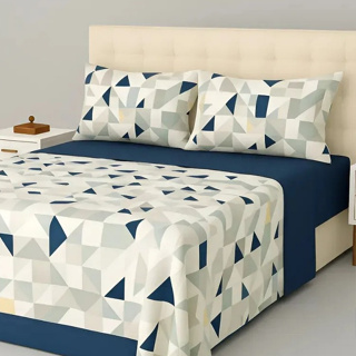 Enxovais Família Kit Lençóis Casal 4 Peças Algodão Estampado Percal em Oferta na Shopee