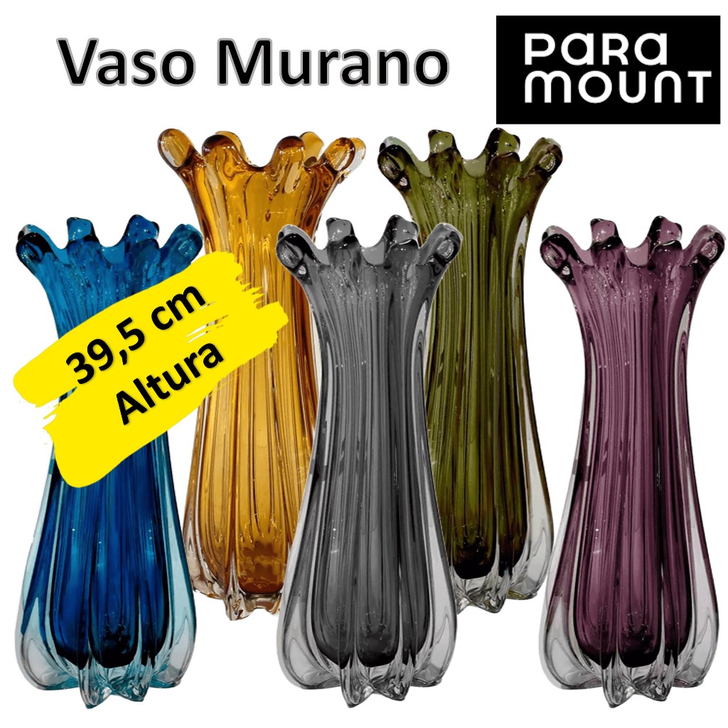 Vaso Murano Decorativo Grande 39,5 cm Paramount
