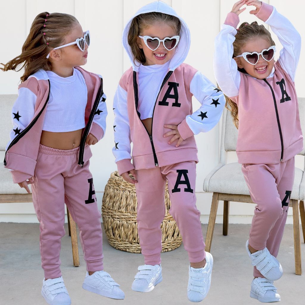Conjunto Infantil Menina Moletom Flanelado Lançamento Kit 2 Peças Veste 1 Ao 10 Anos Roupa De Menina em Oferta na Shopee