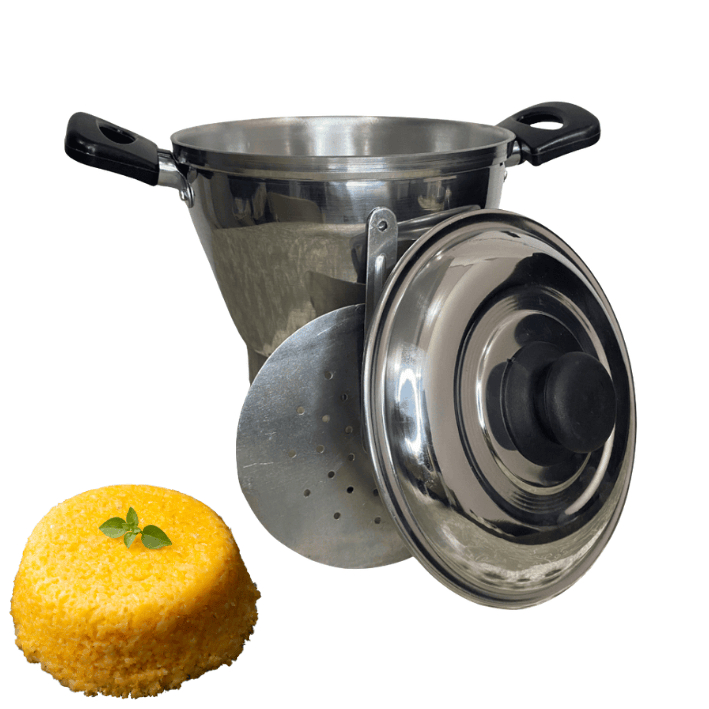 Cuscuzeiro N18 Grande Alumínio Polido Reforçado 3,3L | Panela de Cuscuz Nordestino Tradicional a Vapor