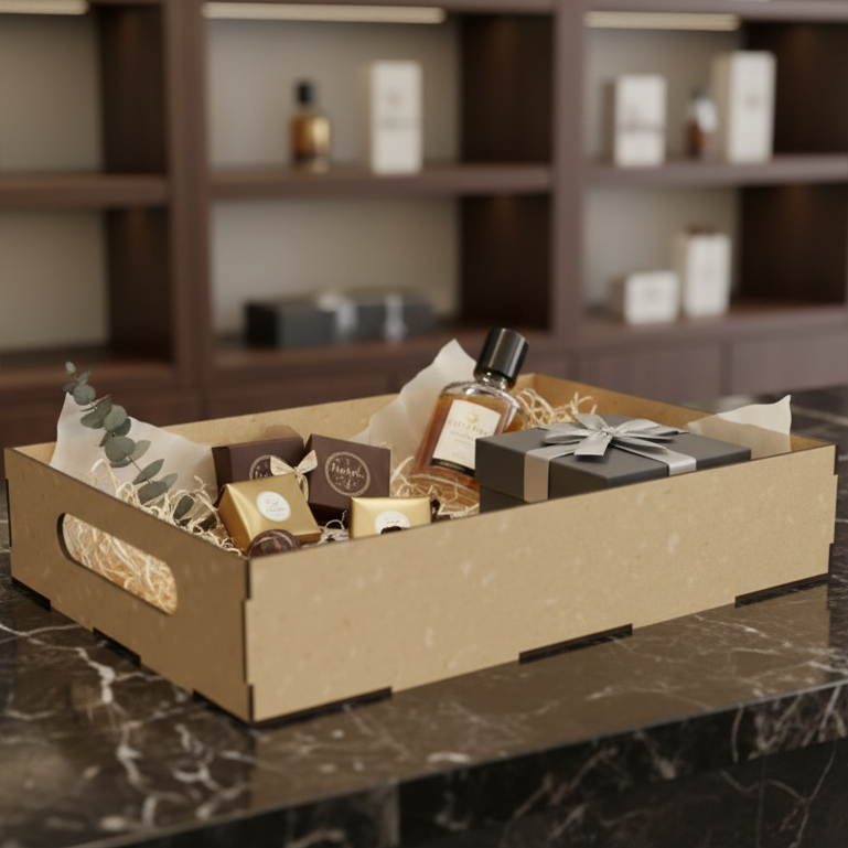 Kit 3 Bandejas MDF Resistente 30x20 Alça Festa Decoração Cesta Presente em Oferta na Shopee